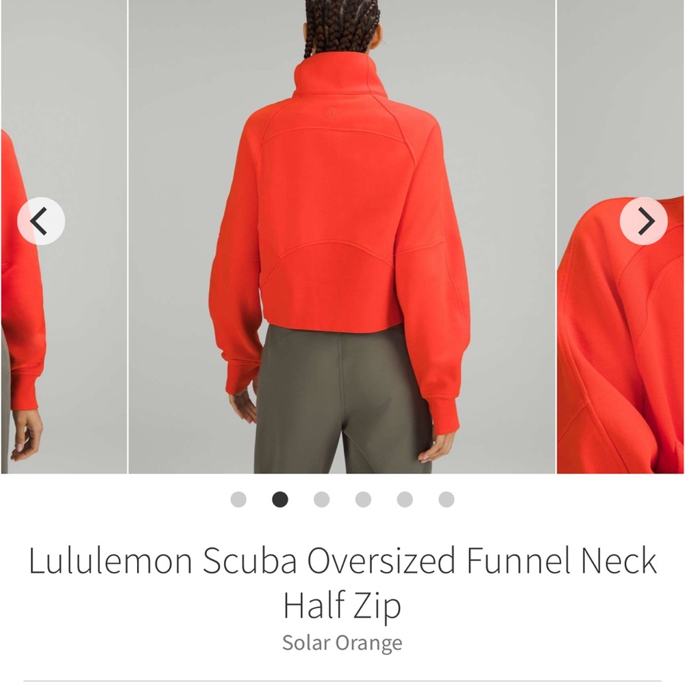 Lululemon scuba oversized funnel neck half zip Solar Orange Sz XS/S Sold Out - Picture 2 of 10